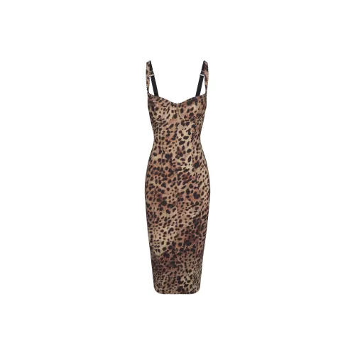 Skims Leopard print Corset Minidress