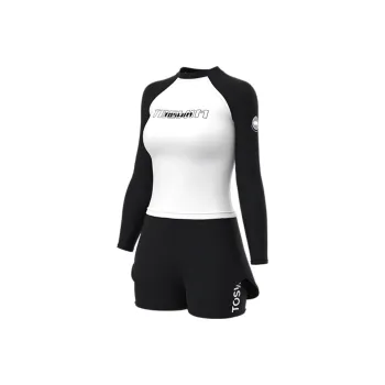 TOSWIM Two-Piece Swimsuits Women's White Body With Black Sleeves