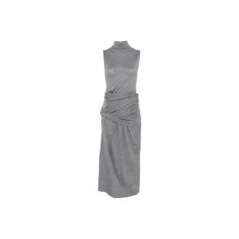 TOTEME Fine Knit Draped Midi Dress