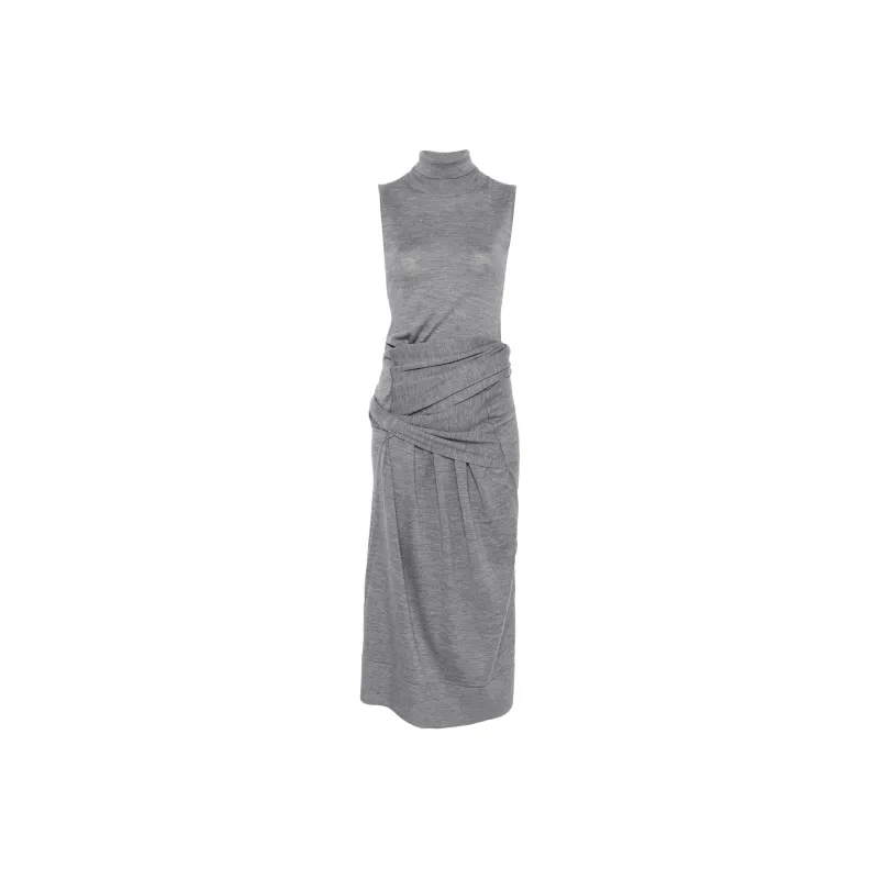 TOTEME Fine Knit Draped Midi Dress-0