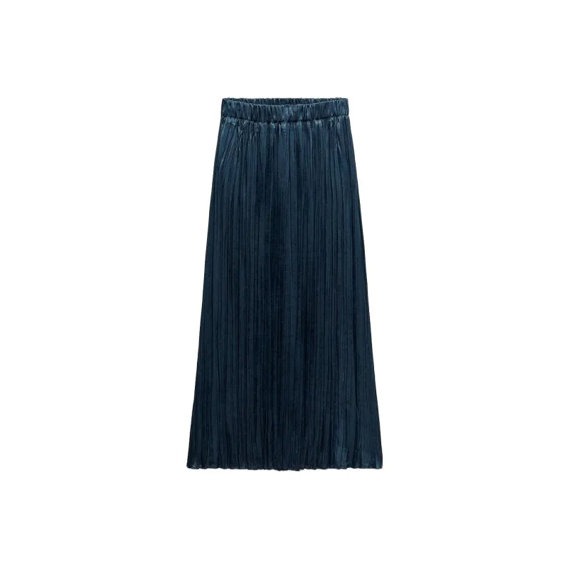 ZARA Casual Long Skirts Women's Blue-0
