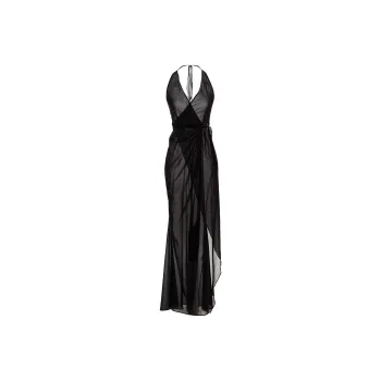 Louisa Ballou Semi sheer Sleeveless Maxi Dress