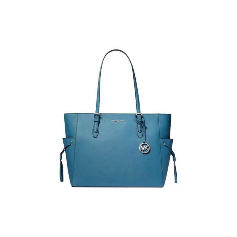 MICHAEL KORS Gilly Leather Tote Bag, Shopping Bag, Handbag, Shoulder Bag Large Size Women's Blue Green-0