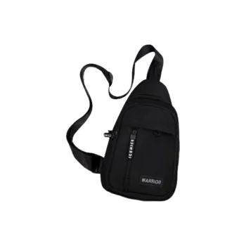 Warrior Nylon Sling Bag Unisex Black/White