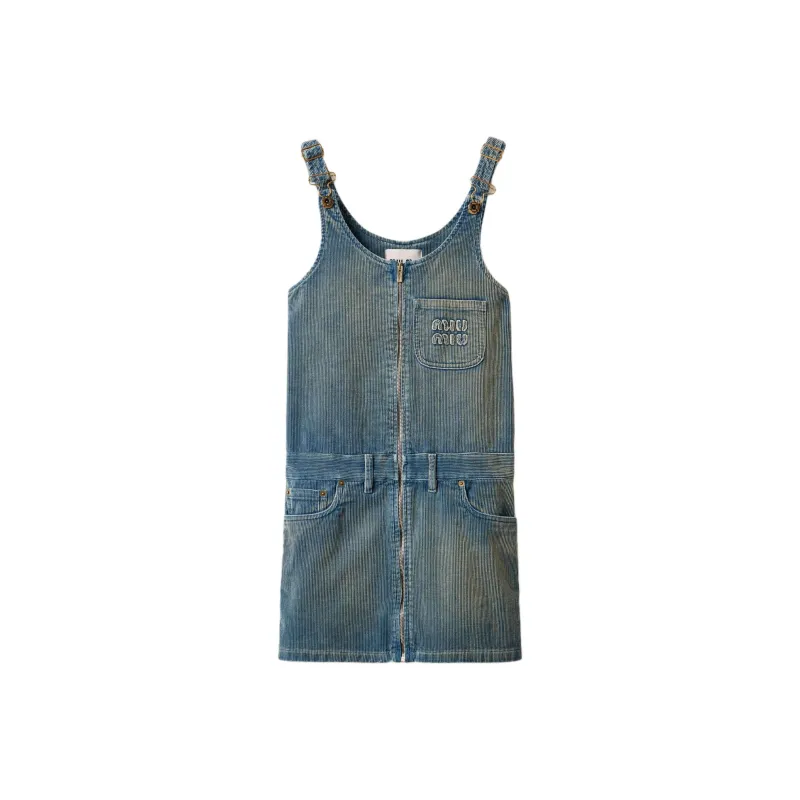 MIU MIU Sleeveless Dress Women's Sapphire Blue-0