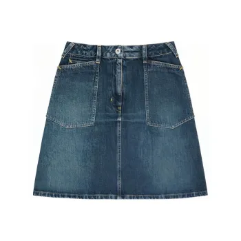 KENZO Logo Patch Denim Skirt