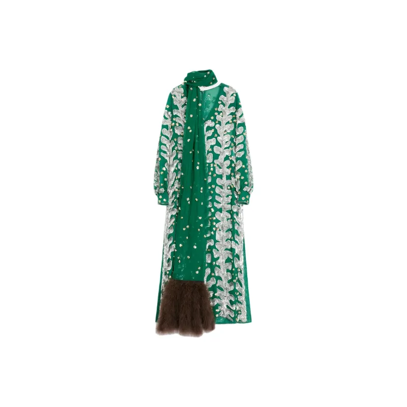 Valentino Long Sleeved Dresses Women's Green-0