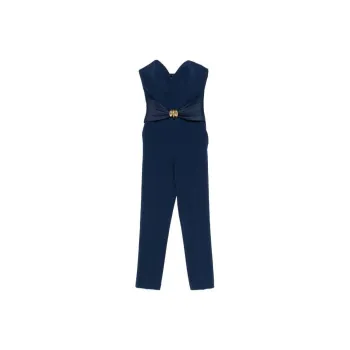 Elisabetta Franchi Bow detail Crepe Jumpsuit