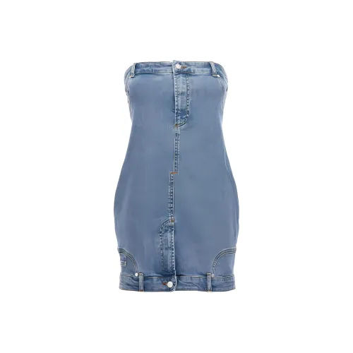 MOSCHINO Jeans Off Shoulder Denim Dress