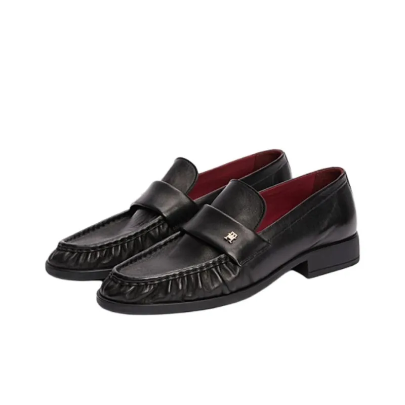 Tommy Hilfiger TH Monogram Loafers 2.6cm Women's Black-2