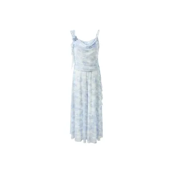 3COLOUR Slip Dress Women's Sky Blue Floral