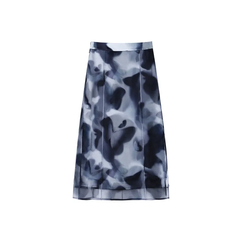 THE SEA LIFE Casual Long Skirt Women's Mist Blue-0