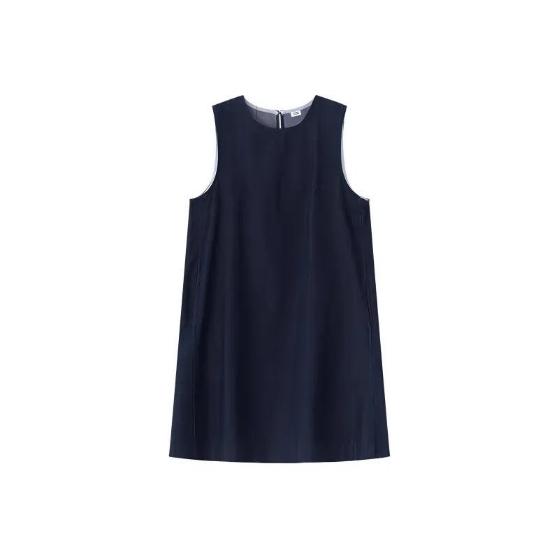 HTMEME Sleeveless Dress Women's Dark Blue-0