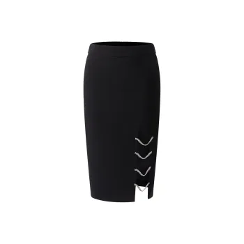 AUI Casual Long Skirts Women's Black