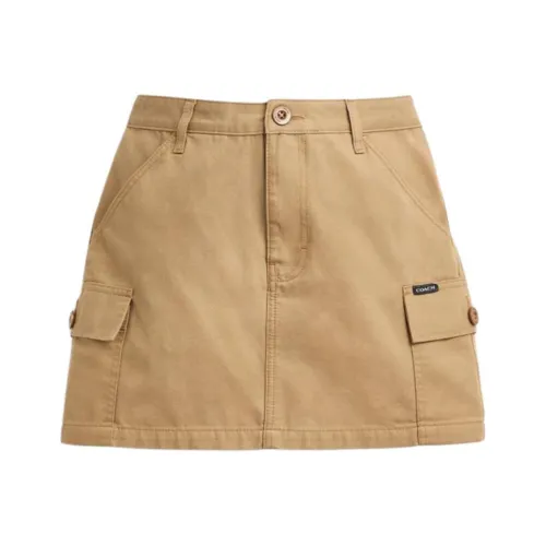 COACH SS24 Casual Short Skirts Women's Khaki
