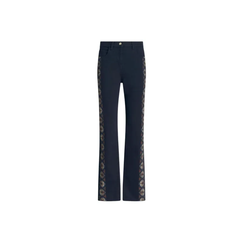 ETRO Floral stripes Straight leg Jeans-0