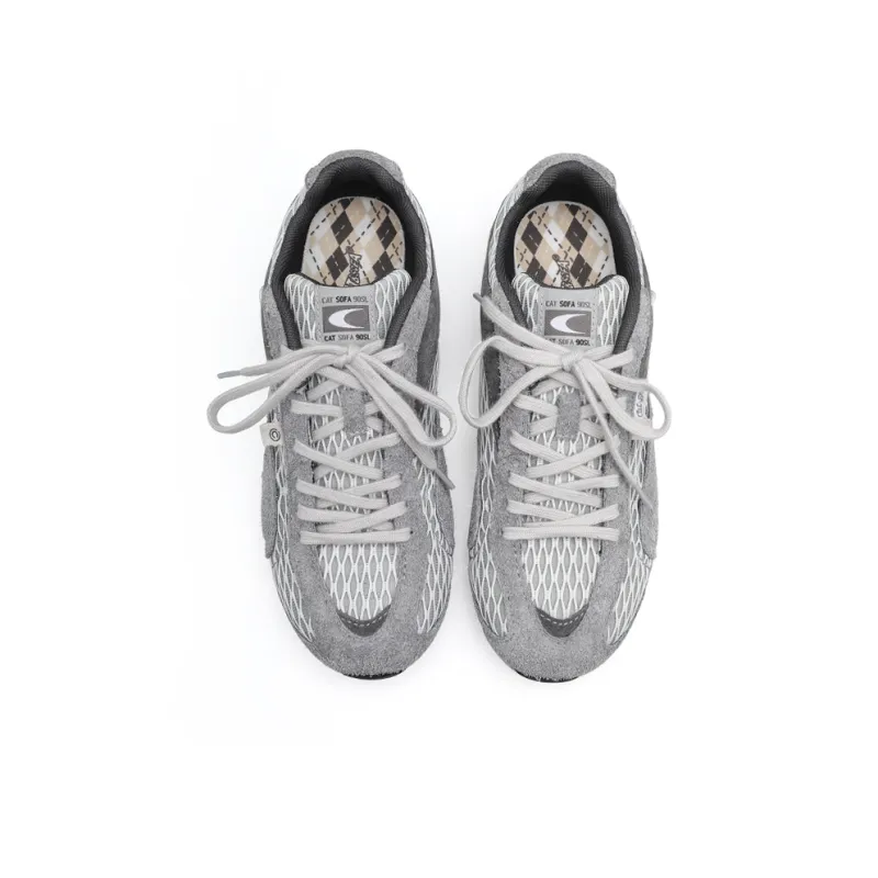 Cat&Sofa Anti Slip Wear Resistant Low Top Casual Shoes Unisex Dark Gray-3