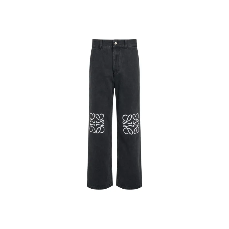 LOEWE Anagram Baggy Jeans 'Black'-0