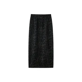 ZHOUMIAO Casual Long Skirts Women's Black