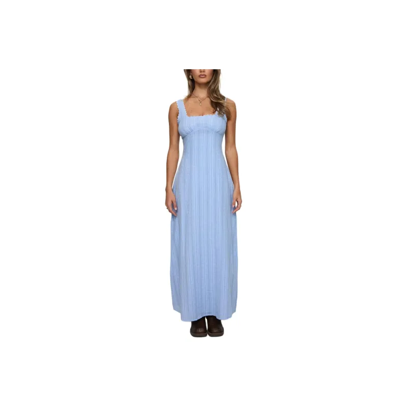 PRINCESS POLLY Dasha Maxi Dress Slip Dresses Women's Blue/Blue-0