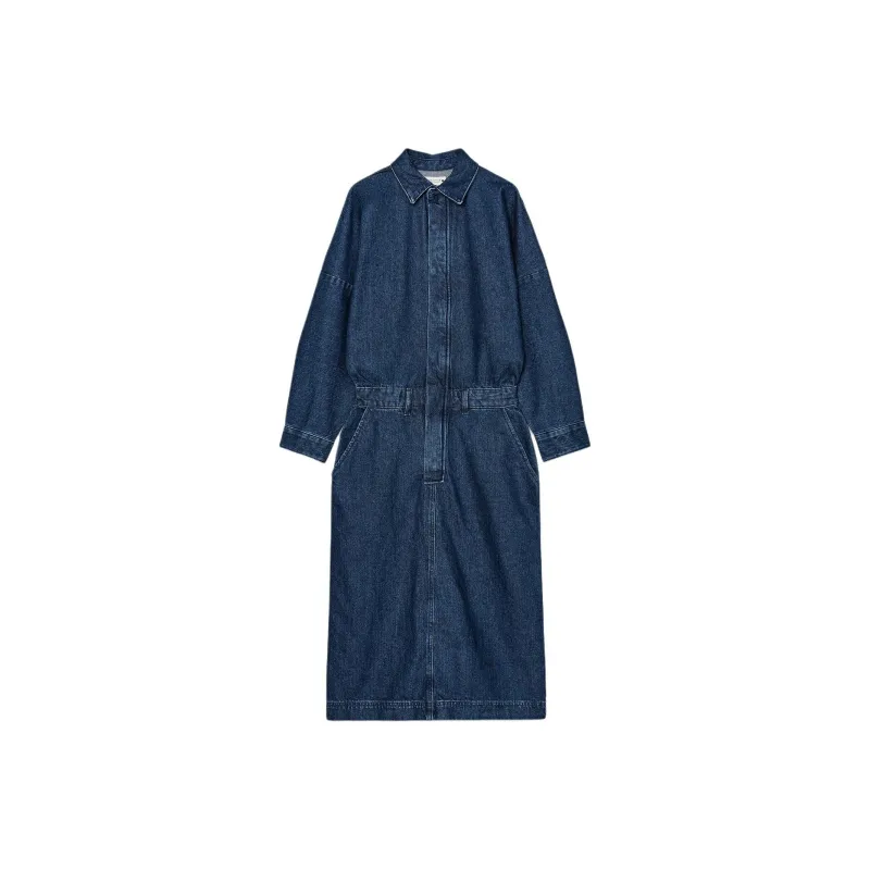 ZARA Long Sleeved Dresses Women's Blue-0