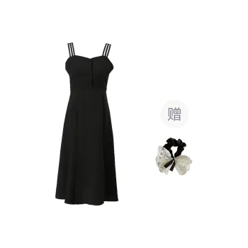 PAVEA Slip Dresses Women's Black+Hair Tie Comes With