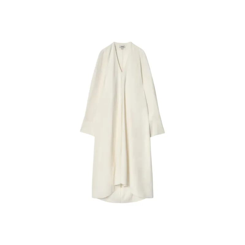 COS Long Sleeved Dress Women's Ecru-0