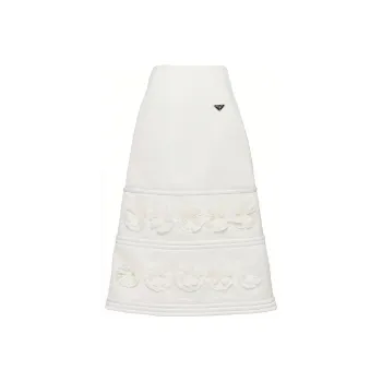 PRADA Embroidered A line Midi Skirt