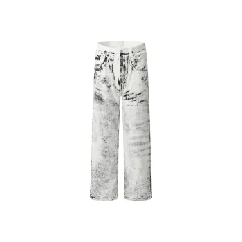 VINMUK Jeans Unisex Ink Wash White