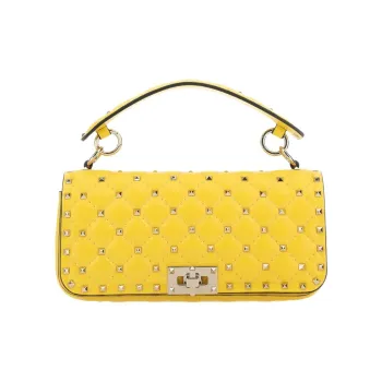 Valentino GARAVANIRockstud Calfskin Shoulder Bag, Crossbody Bag, Handbag Women's Yellow