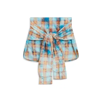 Open Yy FADED CHECK SHIRT SKIRT Casual Short Skirts Women's BLUE/Blue