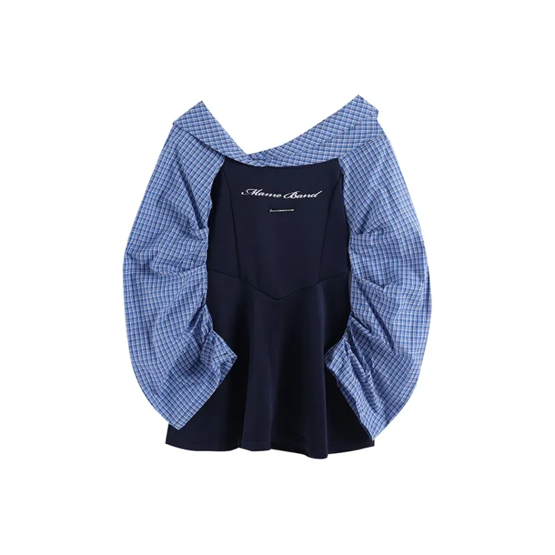 HAPG Long Sleeved Dresses Women's Blue-0