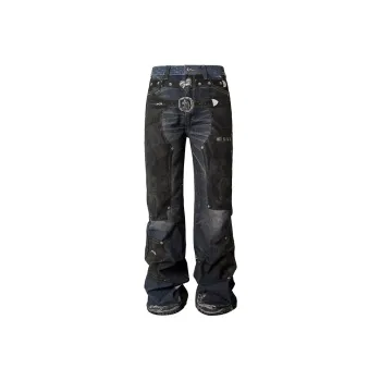 YADcrew Jeans Unisex Blue