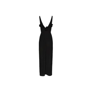 Magda Butrym Crepe High Leg Maxi Dress
