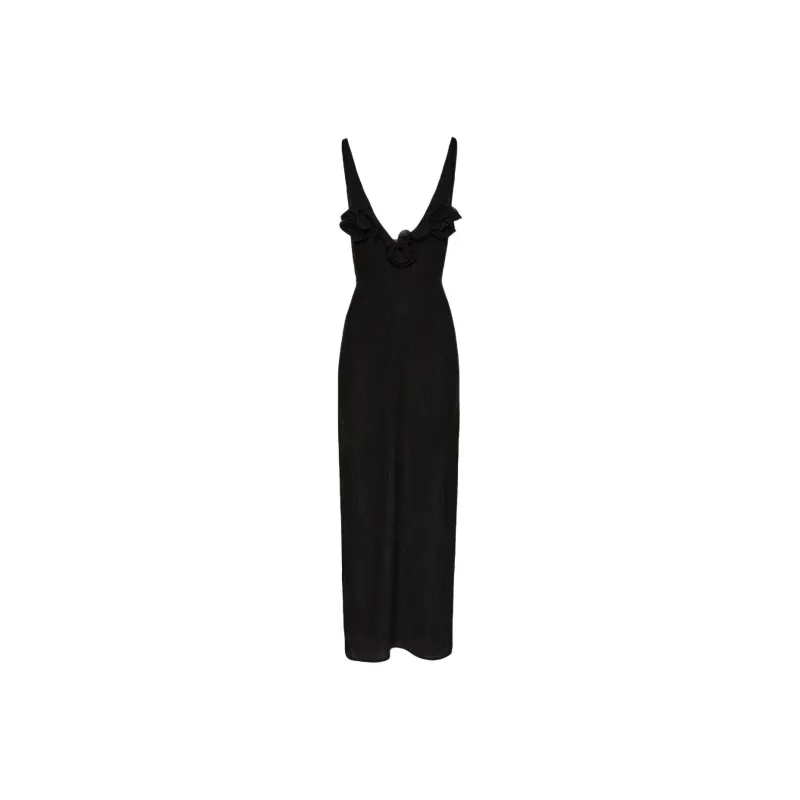 Magda Butrym Crepe High Leg Maxi Dress-0