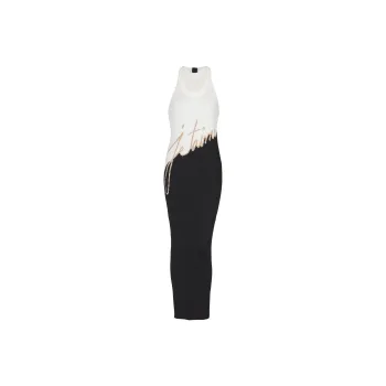 BALMAIN Love Letter Jacquard Long Knit Dress