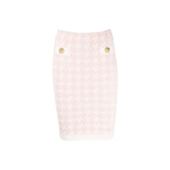 BALMAIN Houndstooth Pattern Mini Skirt