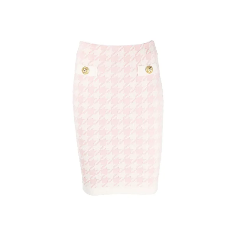 BALMAIN Houndstooth Pattern Mini Skirt-0