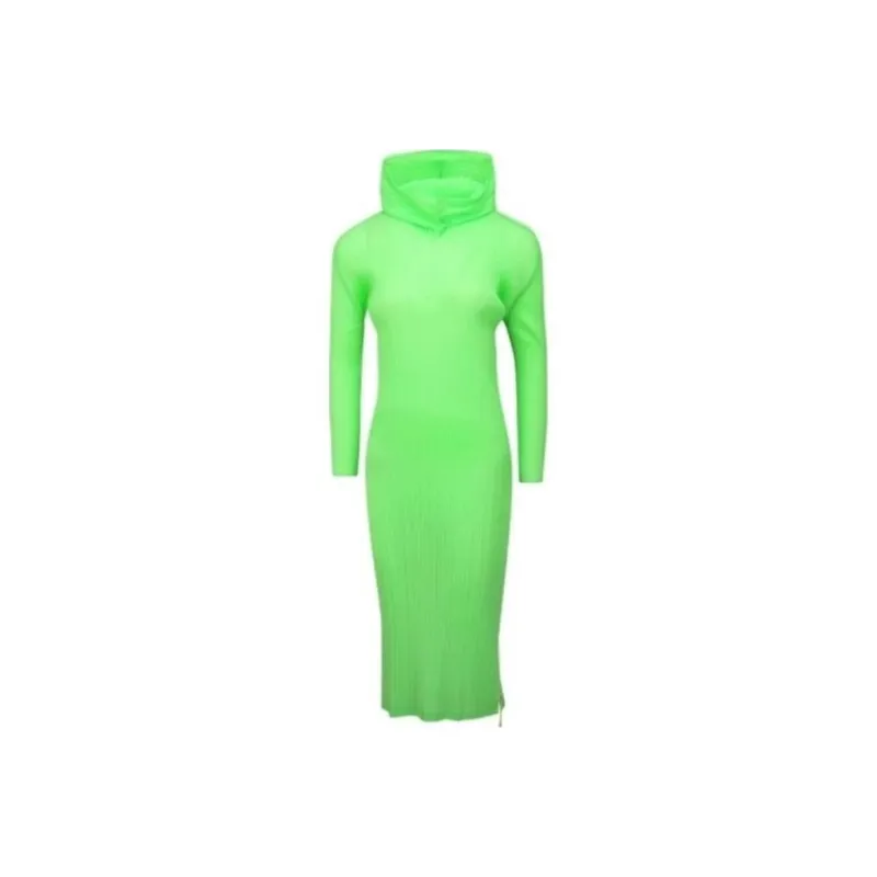 ISSEY MIYAKE Long Sleeved Dress Women's Neon Green-0