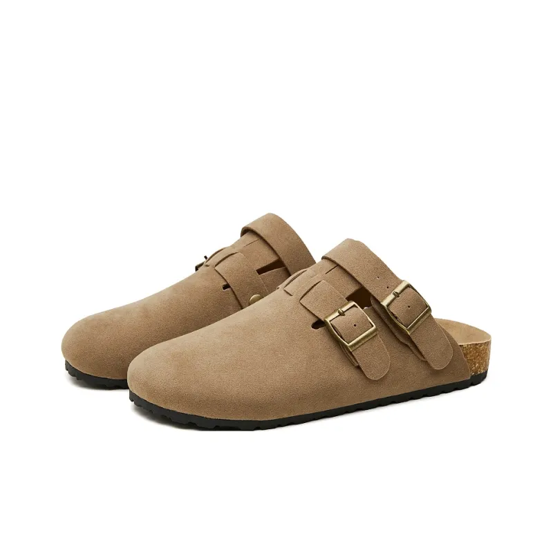 MEXICAN Abrasion Resistant Slip Resistant Closed Toe Slippers Unisex Khaki-1