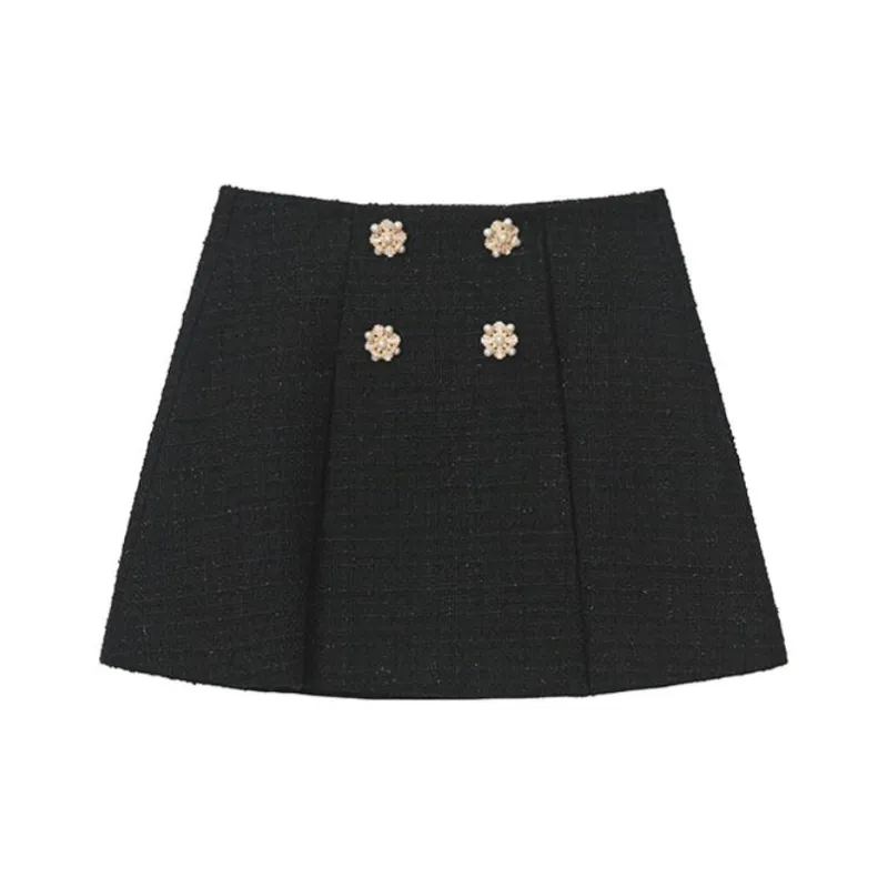 Self portrait Casual Short Skirts Women's Classic Black-0