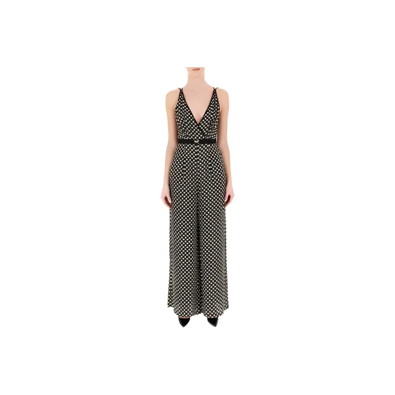 Elisabetta Franchi Georgette Diamond Printed Jumpsuit-0
