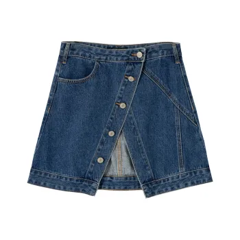 SOON FLOWER Denim Short Skirts Women's Light Blue
