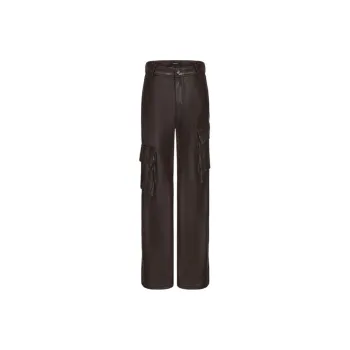 GIMING Leather Pants Women's Coffee