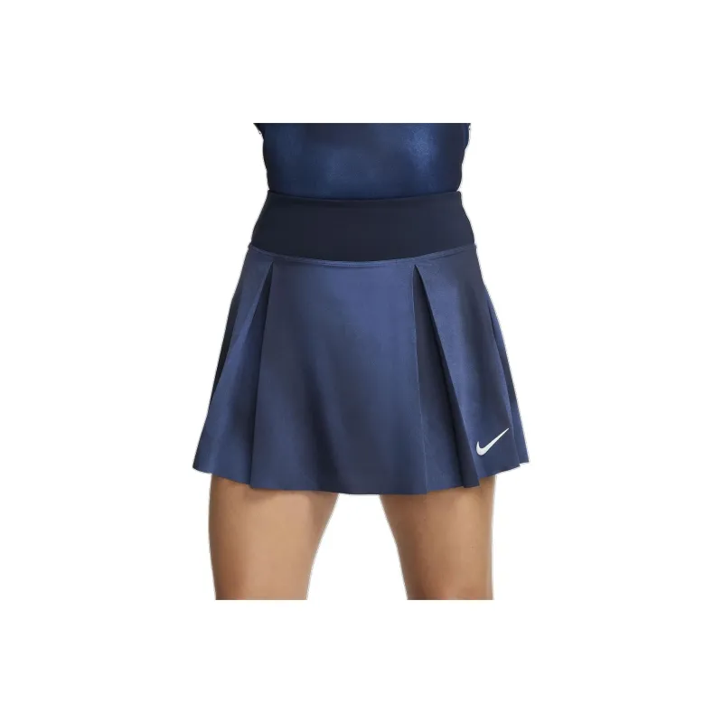 Nike AdvantageDri-Fit Women's Printed Tennis Skirt Casual Short Skirts Women's Enigmatic Marine Blue-0