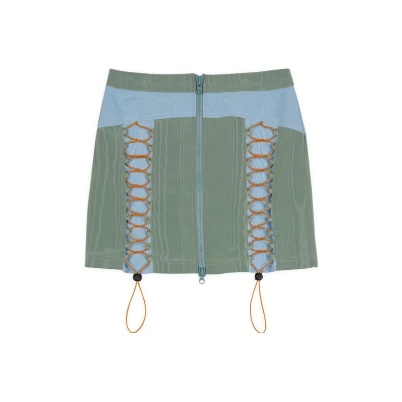 Brain Dead BUNGEE ZIP MINI SKIRT Casual Short Skirts Women's Light Green-0