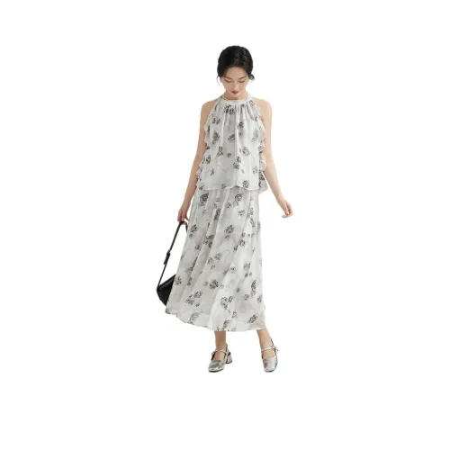 PKHP Two Piece Skirt Sets Women's Gray