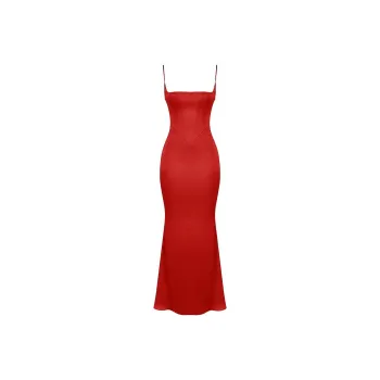 HOUSE OF CB OLIVETTE Slip Dress Women's RED/Red