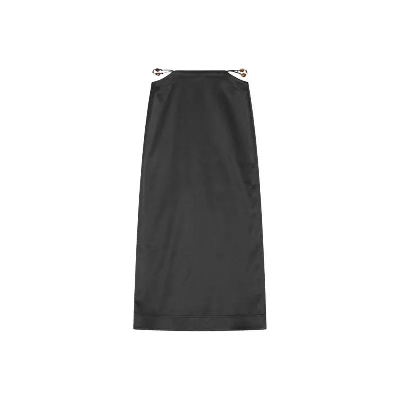 GANNI Bead Detailed Low Rise Satin Maxi Skirt-0