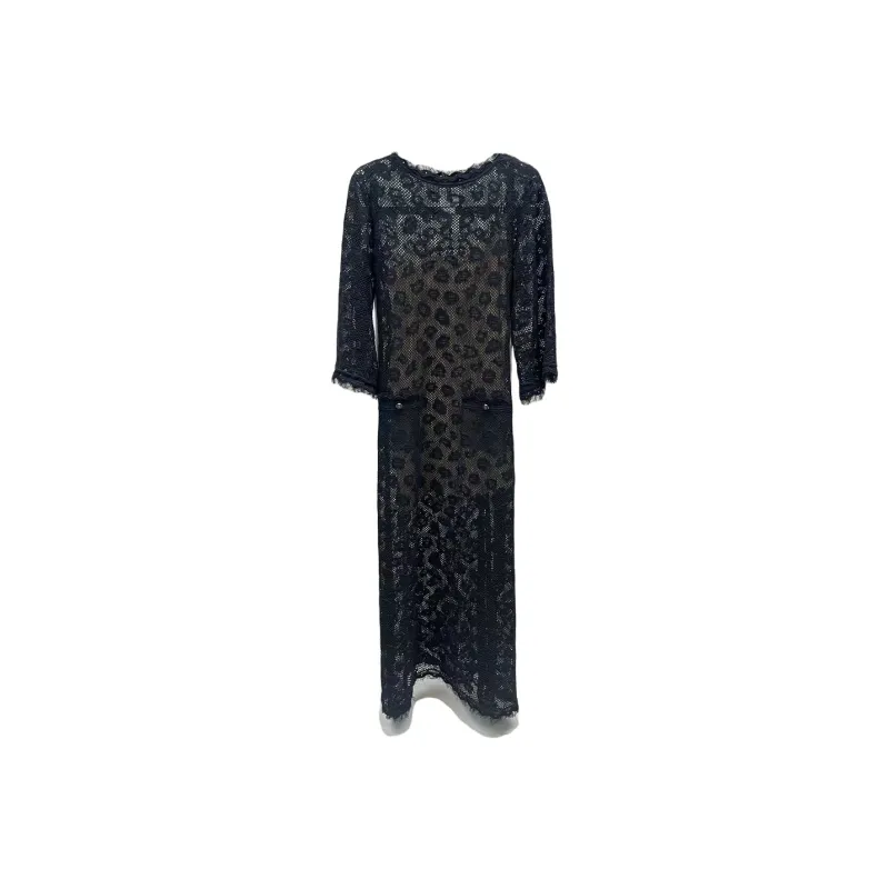 CHANEL Long Sleeved Dress Women's Black-0